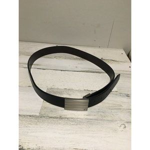 Guess imitation leather black belt with silver tone buckle size 38-40